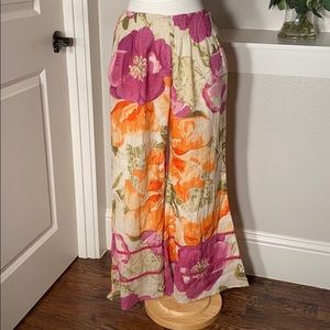 Colorful floral Boho pants. Med/large